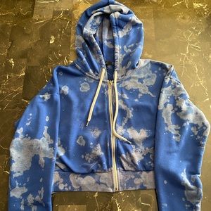 blue bleached cropped jacket